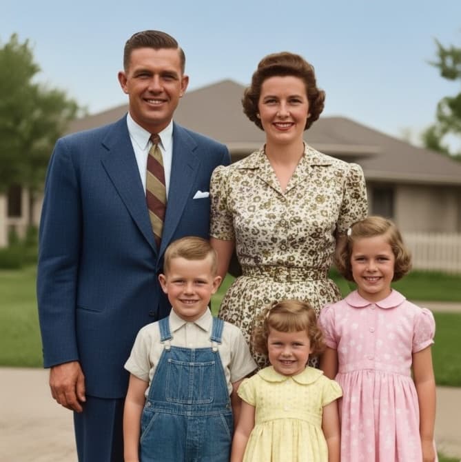 Beautifully restored vintage family photograph